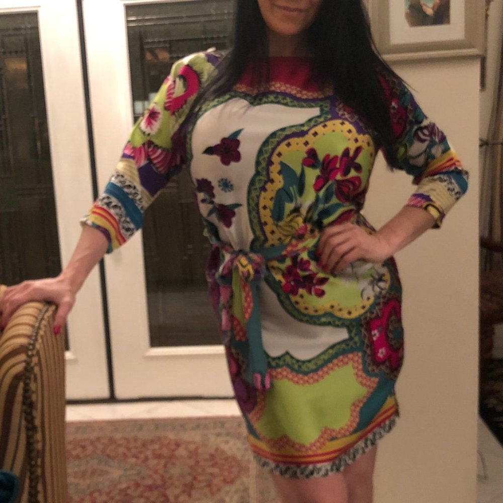 REAL SILK MED CACHE DRESS